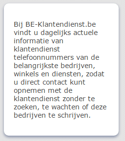 Be-klantendienst - telefoonnummer klantendienst argenta